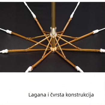Sklopivi kišobran za sunce i kišu sa satenskim pokrovom, okvir od legure s 8 krakova, aluminijski šaft, ručno otvaranje i zatvaranje, mogućnost tiska logotipa