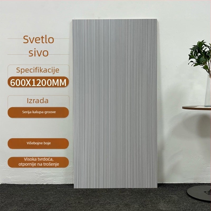 Unutarnja pločica za zid s reljefnim uzorkom, mat površina, protuklizna, moderan minimalistički stil, pločica s imitacijom antike, za dnevni boravak