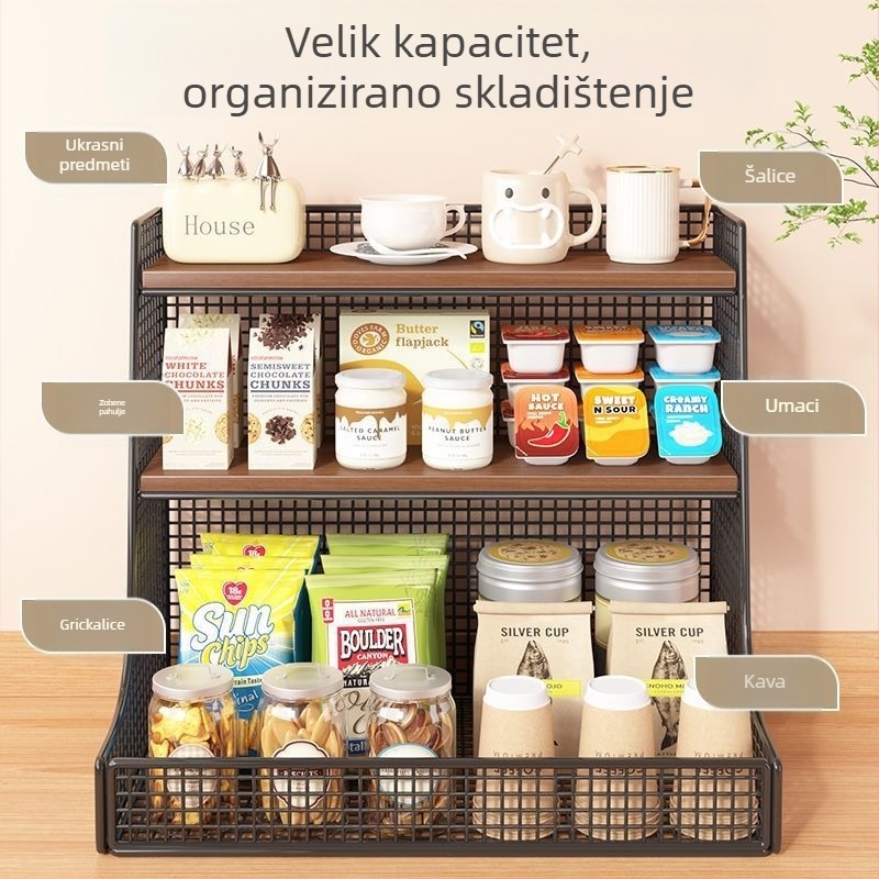 3-slojni metalni stolni organizator – moderan minimalistički dizajn, stolni tip, bez montaže