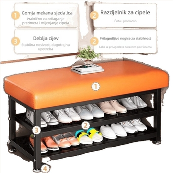 Prijenosna klupa za cipele od Oxford tkanine s integriranim sjedenjem