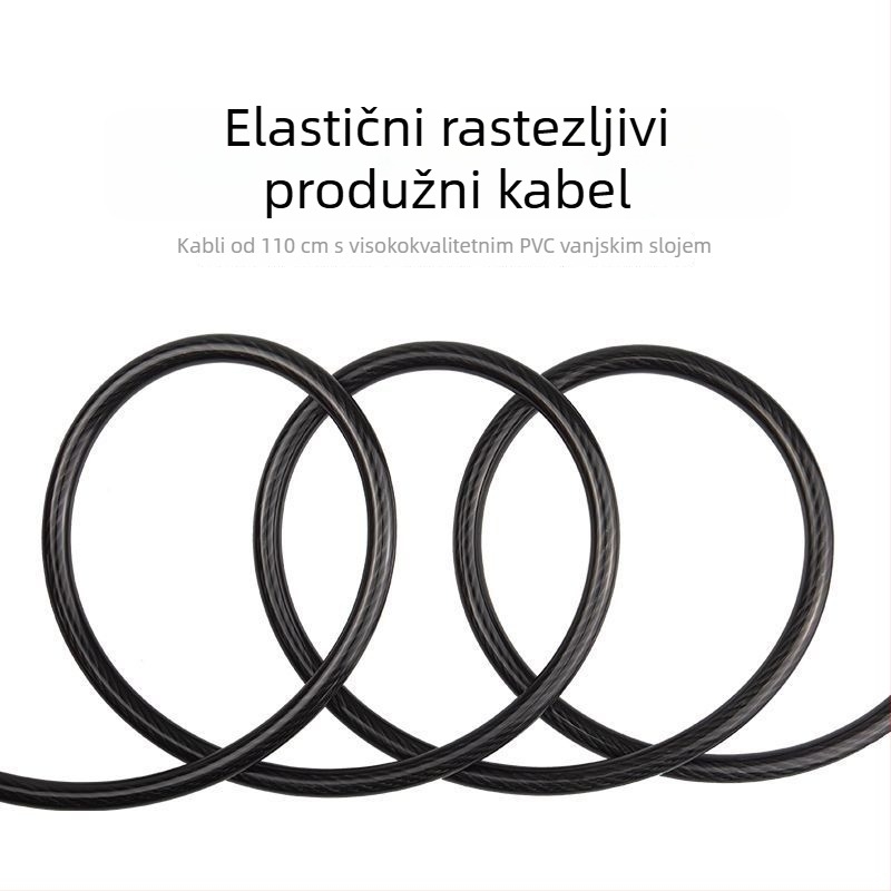 Brava s lozinkom za planinski bicikl s čeličnim kabelom — protiv krađe, univerzalna kompatibilnost, model 1