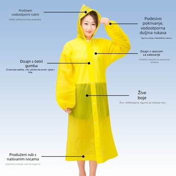 EVA kišni kaput za odrasle, debeli, dugačak dizajn, planinski pončo