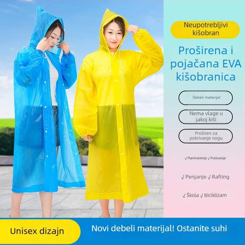 EVA kišni kaput za odrasle, debeli, dugačak dizajn, planinski pončo