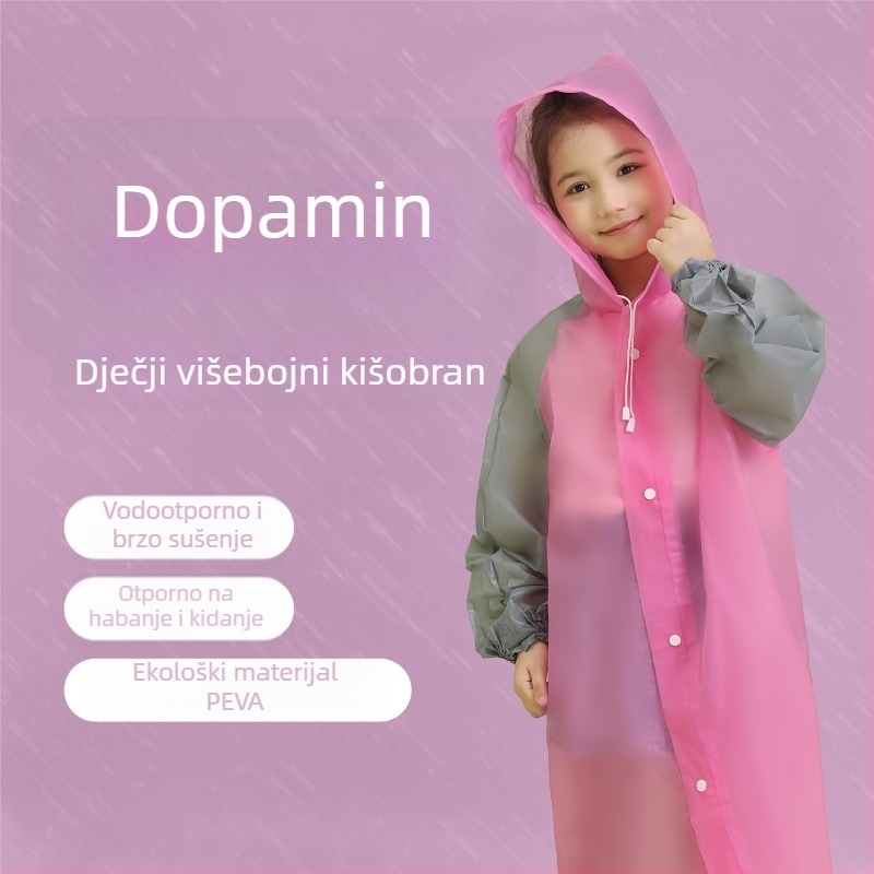 Dječji kišni pončo od PEVA, debljina 0,15 mm, spojni/višenamjenski stil, pogodna za djecu