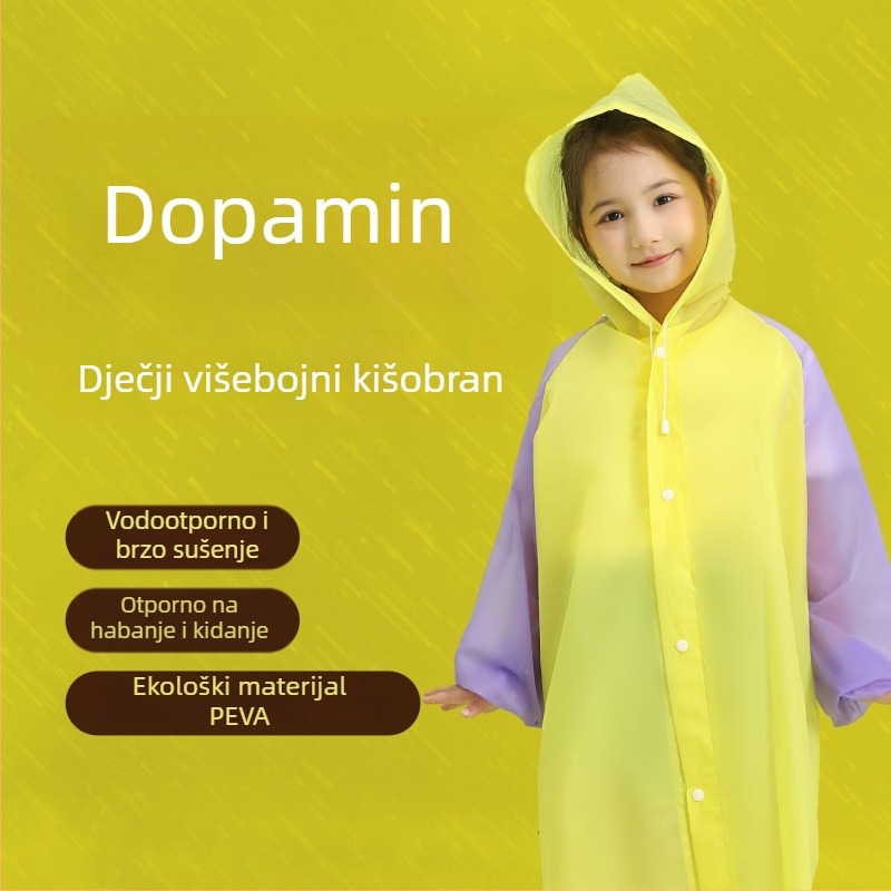 Dječji kišni pončo od PEVA, debljina 0,15 mm, spojni/višenamjenski stil, pogodna za djecu