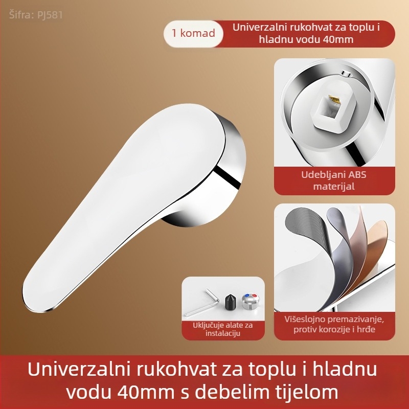 Set ručica slavine - univerzalni tip, ABS materijal, jezgra ventila 35-40, SCZ Fir, moderan minimalistički stil