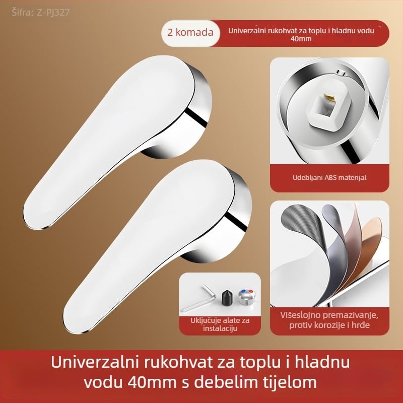 Set ručica slavine - univerzalni tip, ABS materijal, jezgra ventila 35-40, SCZ Fir, moderan minimalistički stil