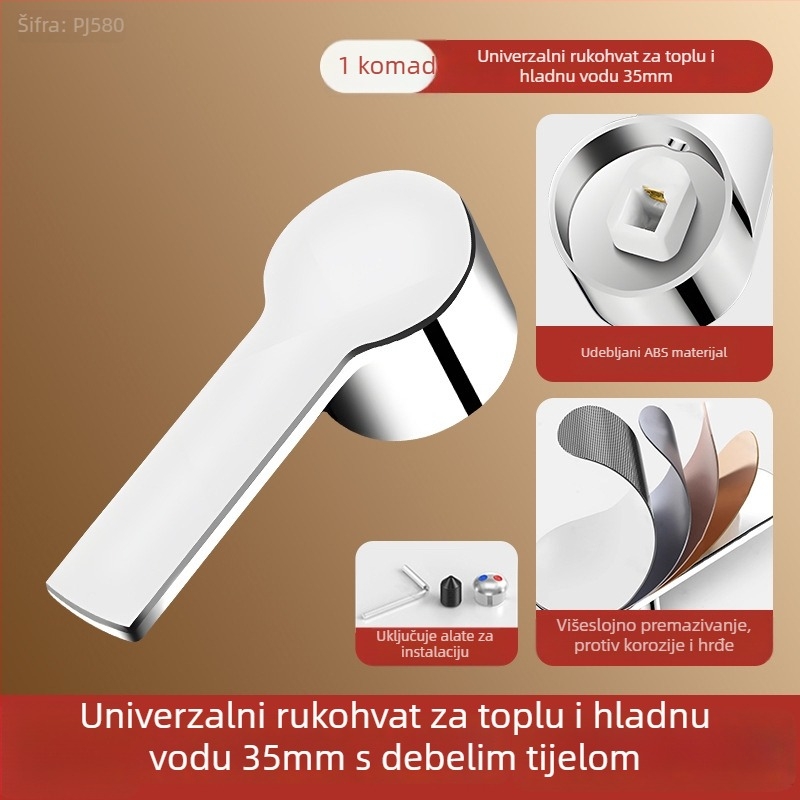 Set ručica slavine - univerzalni tip, ABS materijal, jezgra ventila 35-40, SCZ Fir, moderan minimalistički stil