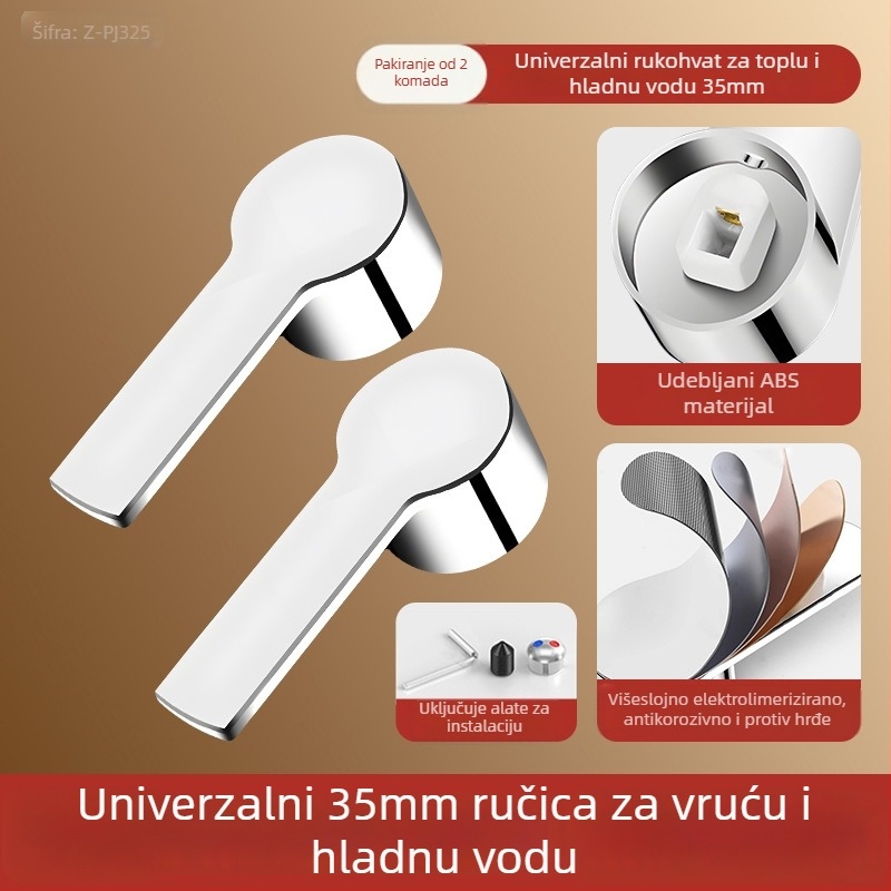 Set ručica slavine - univerzalni tip, ABS materijal, jezgra ventila 35-40, SCZ Fir, moderan minimalistički stil