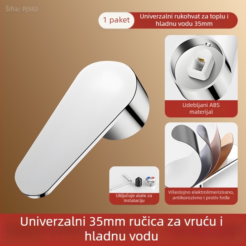 Set ručica slavine - univerzalni tip, ABS materijal, jezgra ventila 35-40, SCZ Fir, moderan minimalistički stil