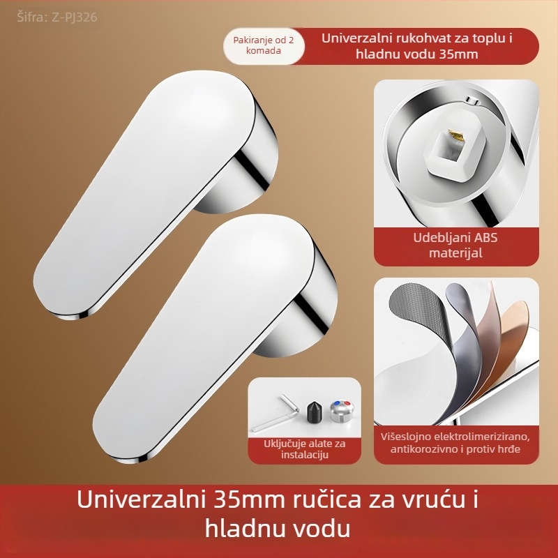 Set ručica slavine - univerzalni tip, ABS materijal, jezgra ventila 35-40, SCZ Fir, moderan minimalistički stil