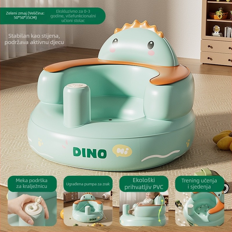 Napuhana stolica za učenje za djecu - ekološki PVC, prijenosna stolica za trening, model Pink Bunny