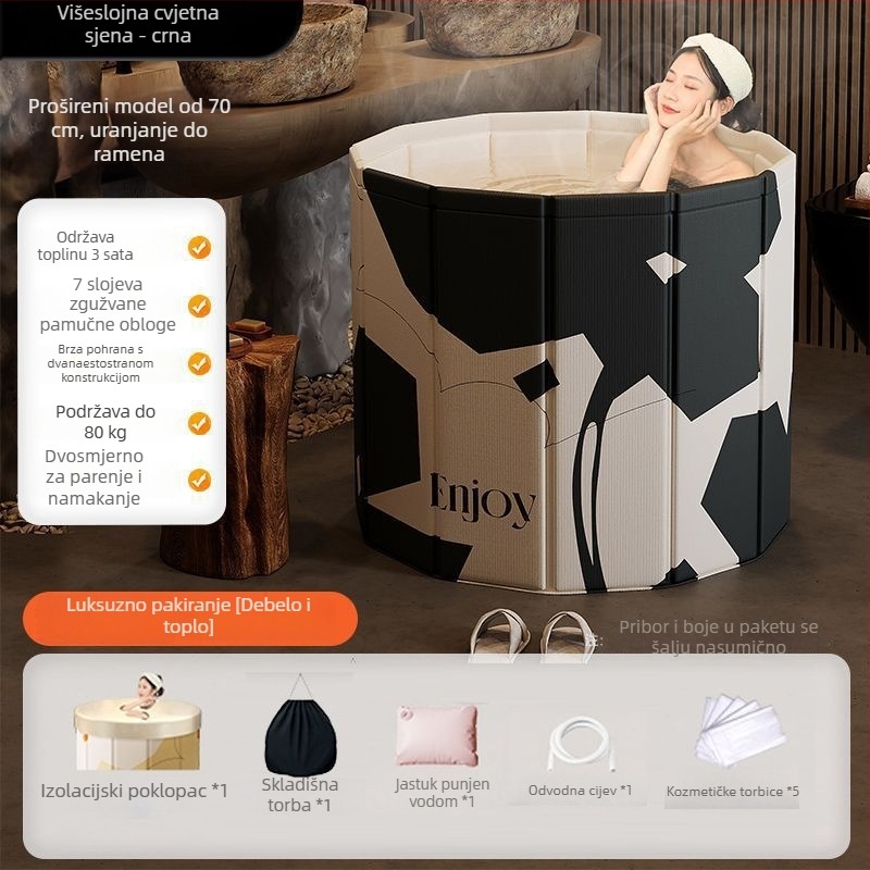 Sklopiva kofa za kupanje od platna za odrasle – kupanje cijelog tijela