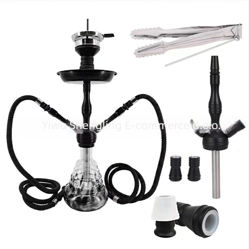 Hookah od aluminija s silikonskim klipom za cijev i ručkom – potpuno opremljeni set za KTV/bar (6 kom., moguć tisak loga)