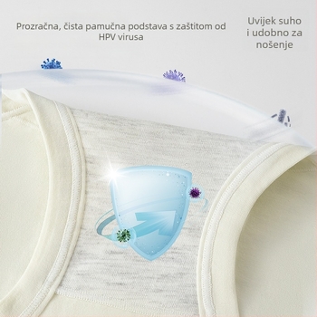 Ženske gaćice visokog pojasa, 100% pamuk, prozračné, antibakterijske, prošireni predeo prepona, zaštita od curenja