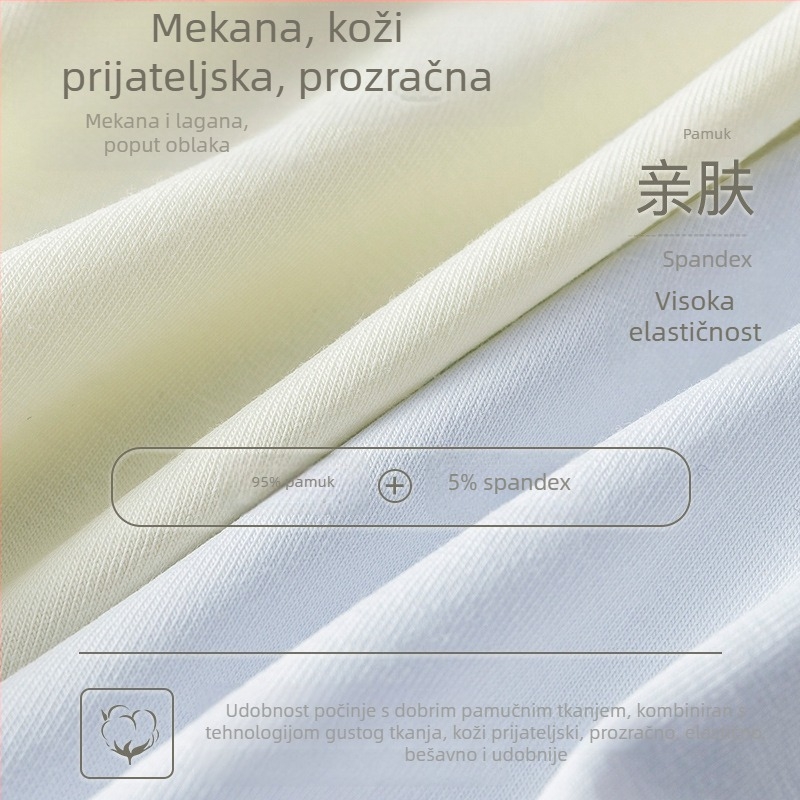 Ženske gaćice visokog pojasa, 100% pamuk, prozračné, antibakterijske, prošireni predeo prepona, zaštita od curenja