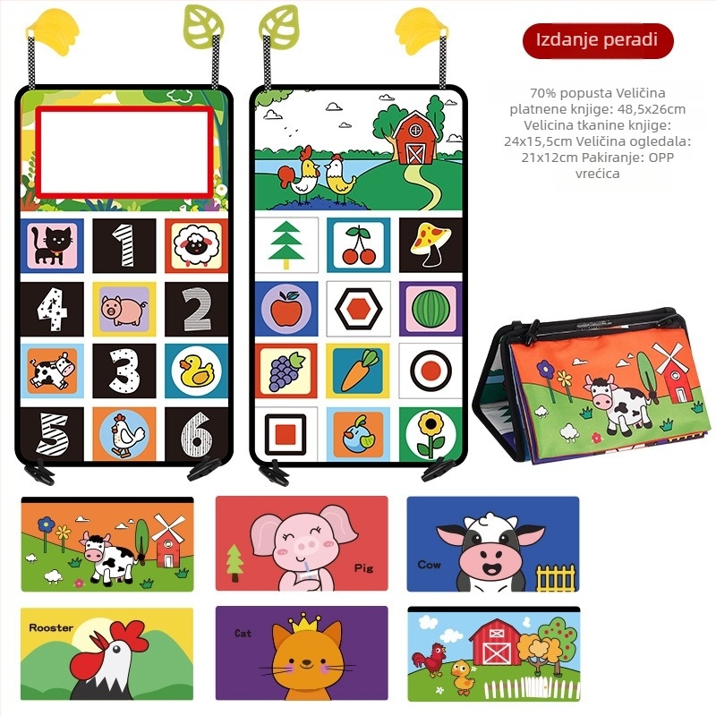 Dječja ogledalna igračka za razvoj vida — od tkanine, visi, sklopiva, djeci 4–6 godina