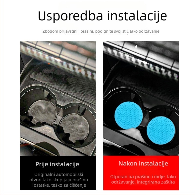 Automobilska podložnica za čašu od PVC-a s saćastom strukturom, Haoli logotip otisnut, protuklizno