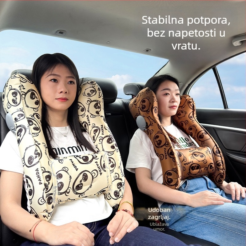 Dječja auto jastučnica za spavanje - prijenosna napuhljiva potpora glave, TPU materijal, pogodna za sve sezone, sladak stil, univerzalna kompatibilnost