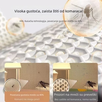 Mreža protiv komaraca za krevet, stil mongolske jurte, bez montaže, sklopiva, dvostruka vrata, fiberglas