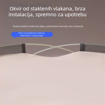 Mreža protiv komaraca za krevet, stil mongolske jurte, bez montaže, sklopiva, dvostruka vrata, fiberglas