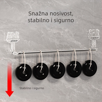 Teleskopski držač s vakuumskim čepom za kupaonicu i kuhinju, bez bušenja, materijali: plastika, nehrđajući čelik, ABS