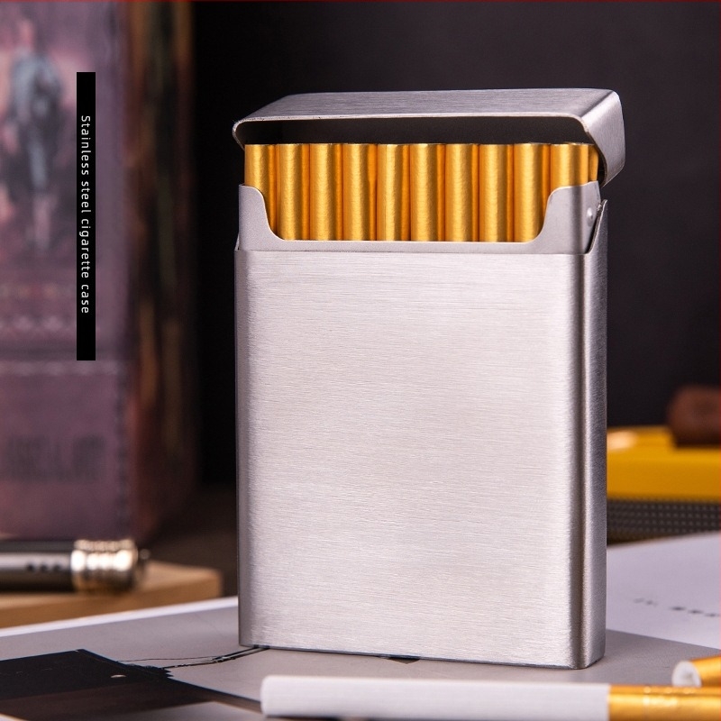 Nehrđajuća čelična kutija za cigarete s tiskanim logotipom i prilagodbom, funkcija skladištenja – poslovni poklon (K-Rong)