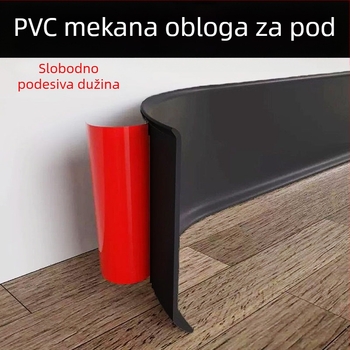 PVC samoljepljivi plint za zid i kut stepenica, model L100, moderni minimalistički stil