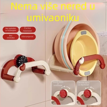 Mingtong teleskopski držač za umivaonik s vakuum čašicama, zidni bez bušenja, plastični, nosivost 3 kg, 1 razina, moderan stil