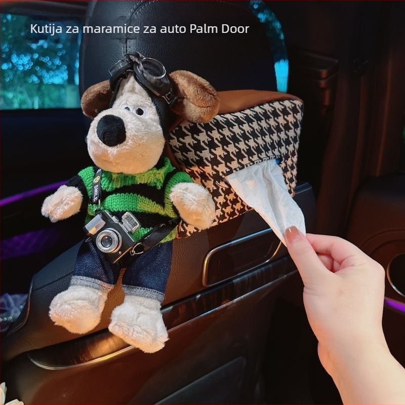 Kutija za papirnate maramice za automobil — pliš, viseći tip, bez prilagodbe, bez licenciranih privatnih marki