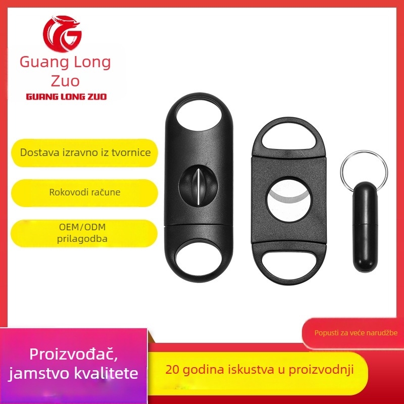 Škarice za cigare, trodijelni prijenosni set za rezanje s nehrđajućim čelicima