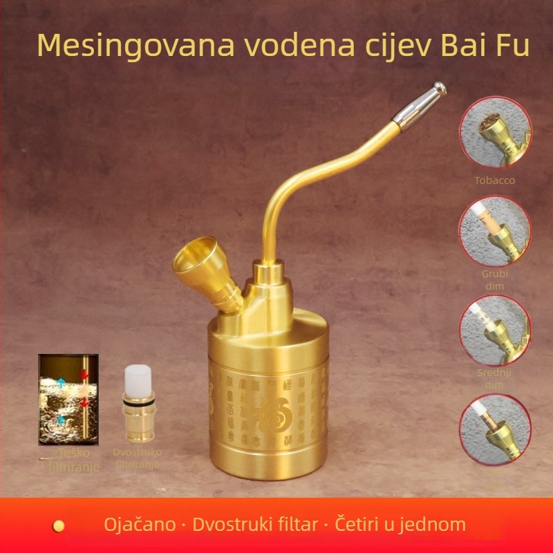 Bakreni lonac za vodeno pušenje, vodeni filtar, motiv Sto blagoslova, četiri u jednom, moderni minimalistički stil