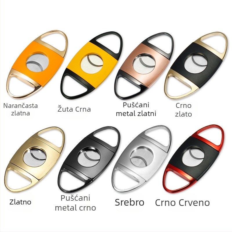 Luban škare za cigare, cinkova legura i nehrđajući čelik, dvostruko oštre, mini metalne škare