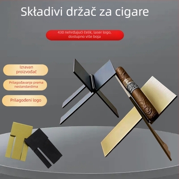 Sklopivi stalak od nehrđajućeg čelika za cigare i lula; izložbeni nosač; mogućnost personalizacije