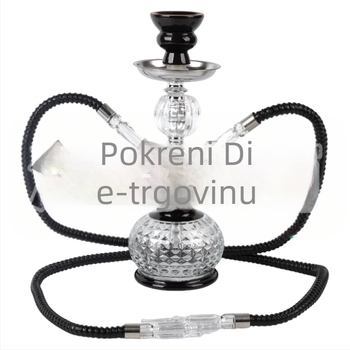 Set narghile za dvoje, kompaktna metalna nargila s dvostrukom konfiguracijom, minimalistički stil