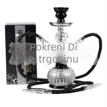 Set narghile za dvoje, kompaktna metalna nargila s dvostrukom konfiguracijom, minimalistički stil