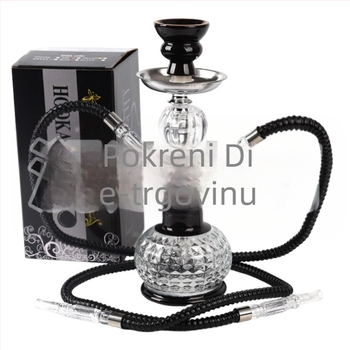 Set narghile za dvoje, kompaktna metalna nargila s dvostrukom konfiguracijom, minimalistički stil