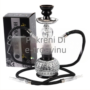 Set narghile za dvoje, kompaktna metalna nargila s dvostrukom konfiguracijom, minimalistički stil