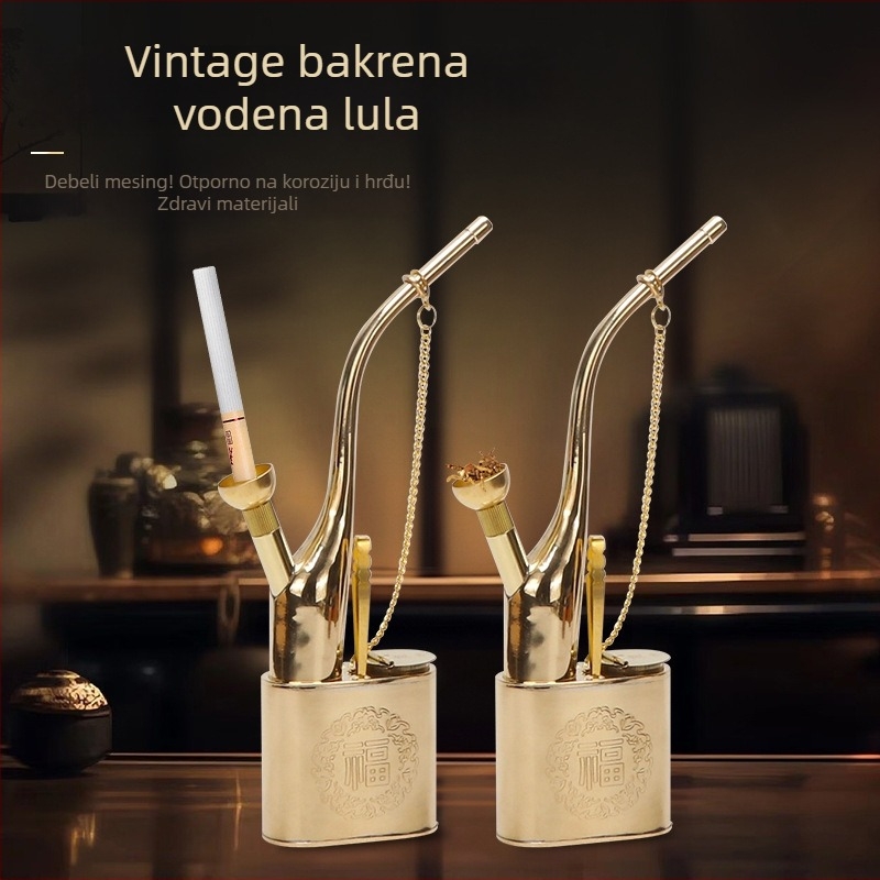 Smoke Pot s filtrom visokog učinka, dvostruka funkcija, mesing, retro dizajn