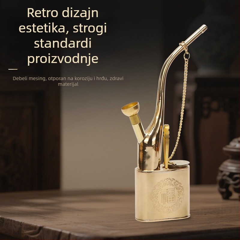 Smoke Pot s filtrom visokog učinka, dvostruka funkcija, mesing, retro dizajn