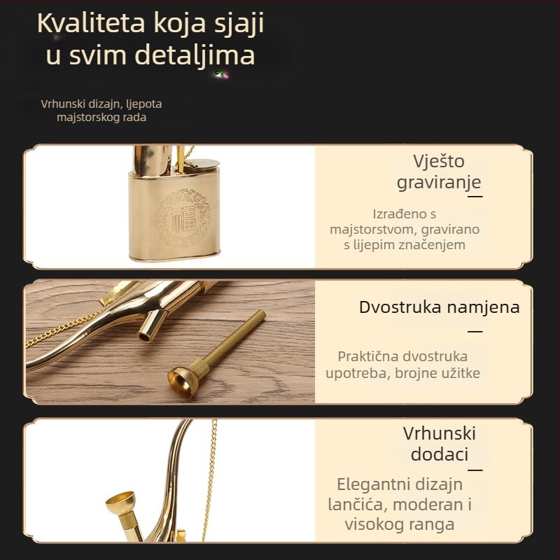 Smoke Pot s filtrom visokog učinka, dvostruka funkcija, mesing, retro dizajn