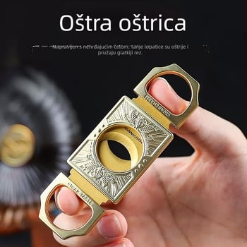 HANNICOOK Škare za cigare - Nehrđajući čelik, Dvostruka oštrica, Elektroplatirani premaz, Prilagodljivo