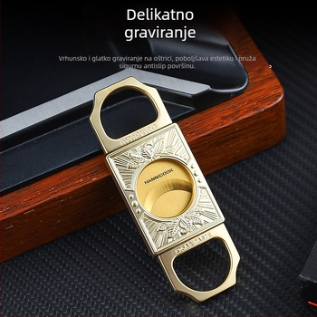 HANNICOOK Škare za cigare - Nehrđajući čelik, Dvostruka oštrica, Elektroplatirani premaz, Prilagodljivo