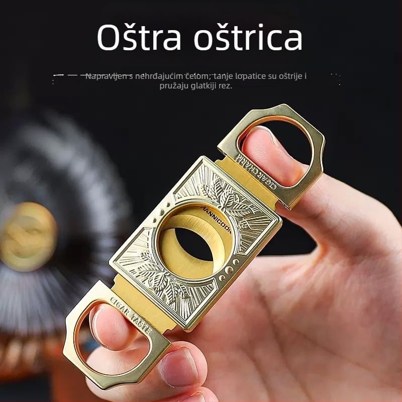 HANNICOOK Škare za cigare - Nehrđajući čelik, Dvostruka oštrica, Elektroplatirani premaz, Prilagodljivo