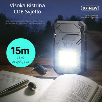 Prenosivi električni upaljač s grijnim žicom i LED svjetlom, Punjivi, 12W, 300mAh baterija, plastično kućište, Win Core