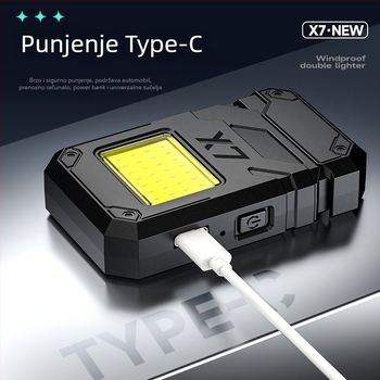 Prenosivi električni upaljač s grijnim žicom i LED svjetlom, Punjivi, 12W, 300mAh baterija, plastično kućište, Win Core