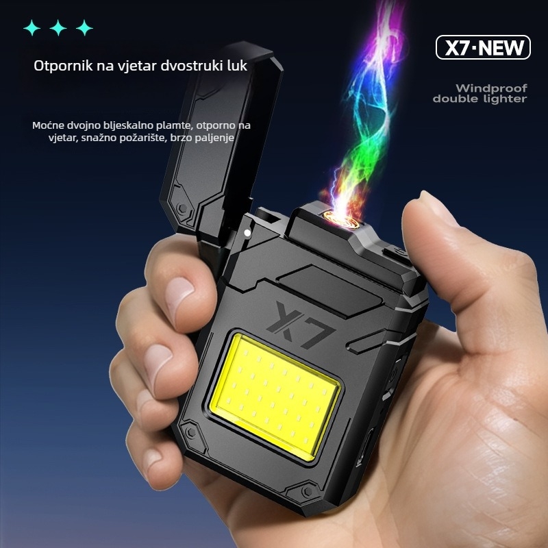 Prenosivi električni upaljač s grijnim žicom i LED svjetlom, Punjivi, 12W, 300mAh baterija, plastično kućište, Win Core