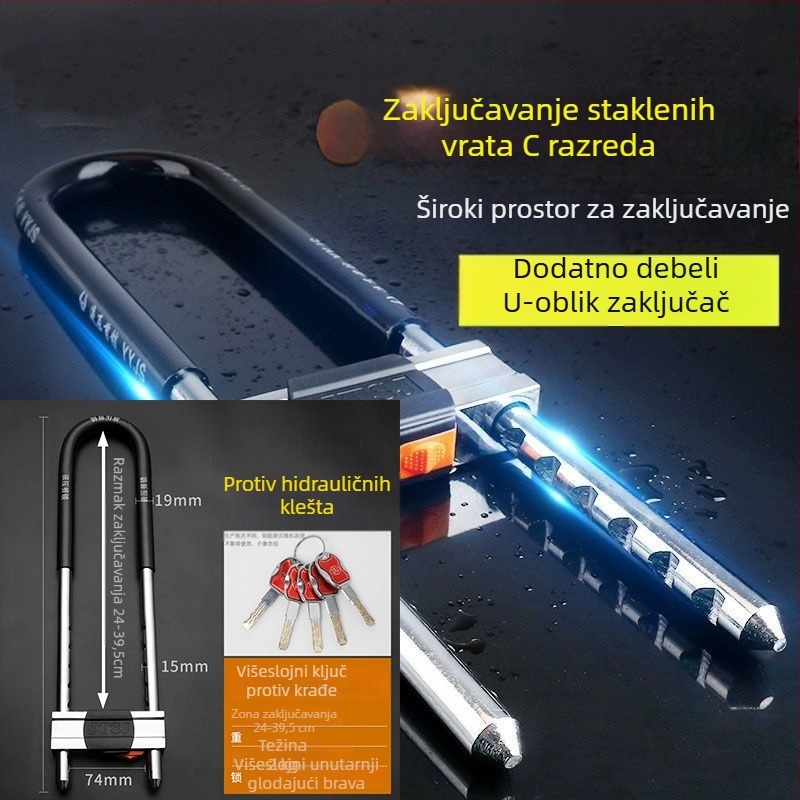 U-oblik zatvarač za staklena vrata, nehrđajući čelik, model 1, vanjska upotreba, Novi kineski stil