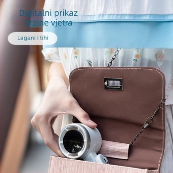 Sklopivi USB ručni ventilator s ugrađenom baterijom, bez četkica motor, 6+ lopatica, 5 brzina, tih do 36 dB