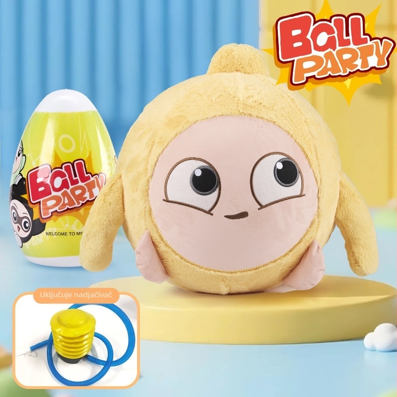 Jaje-oblikovana nafukljiva pliš igračka, crtani dizajn, PVC materijal
